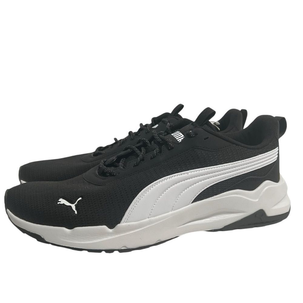 Puma Zip C Mesh Athletic Sneakers Mens 12 Black White Lightweight Cushioned NWOB
